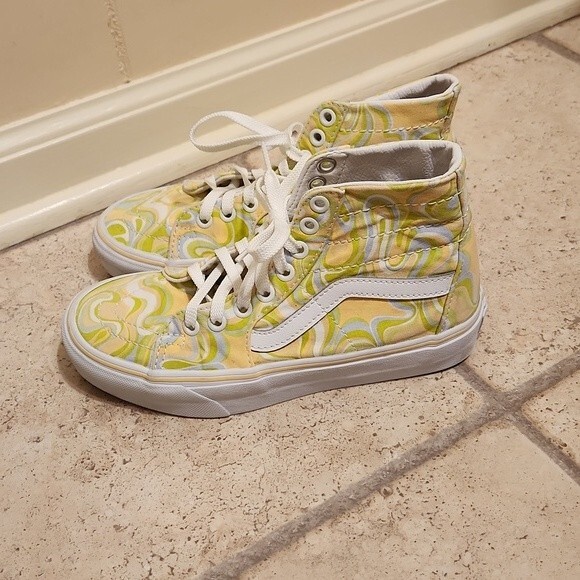 Vans Sk8-Hi Tops Tapered Swirl Lime Cream Men's 4.5 Women's 6 - Picture 2 of 9